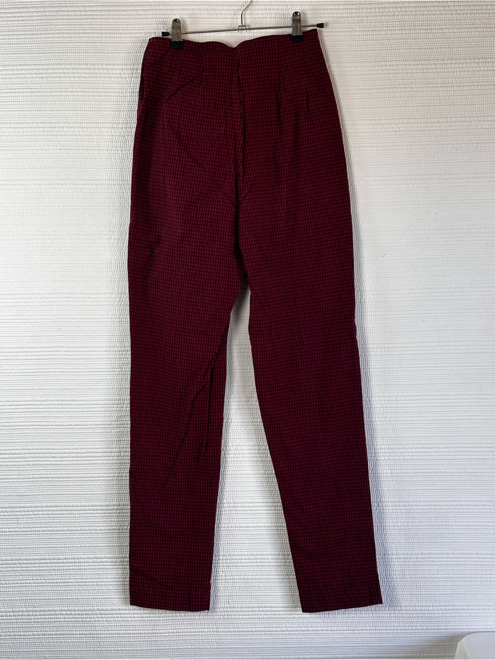 Vintage Spiegel Reflections Red & Black Gingham High Rise Tapered Pants Retro - Picture 11 of 12